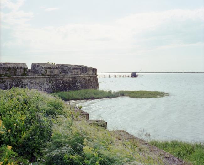 paysage fort océan carrelet