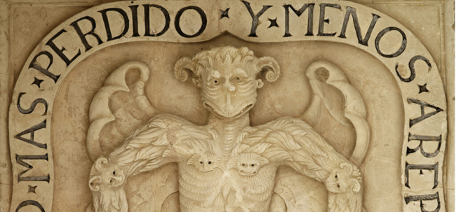 sculpture diable écritures