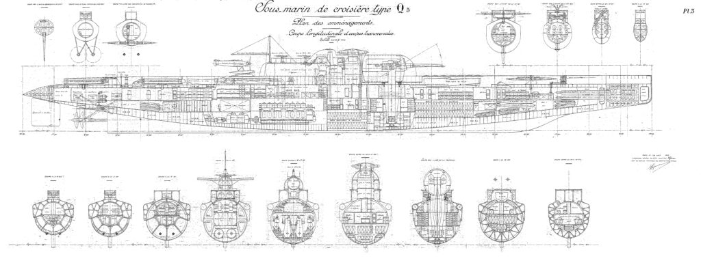Plan d'ensemble du Surcouf ©CAAPC